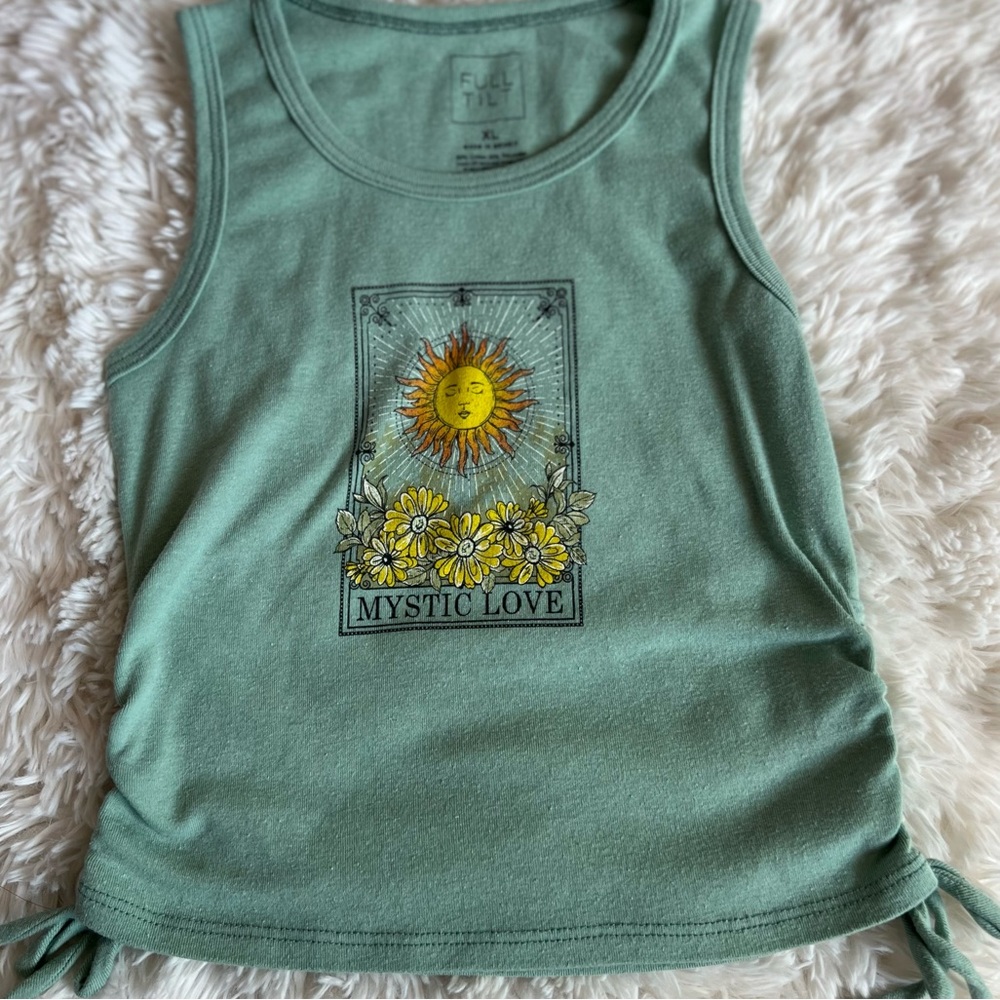 Whimsigoth Celestial Green Crop Top